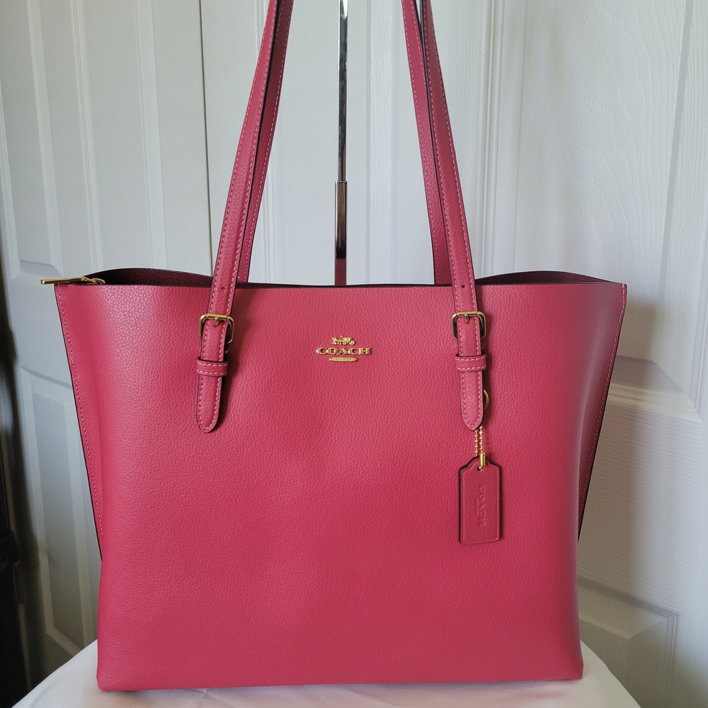 Coach Mollie Large Double Face Leather Shoulderbag Strawberry Haze Pink 1671